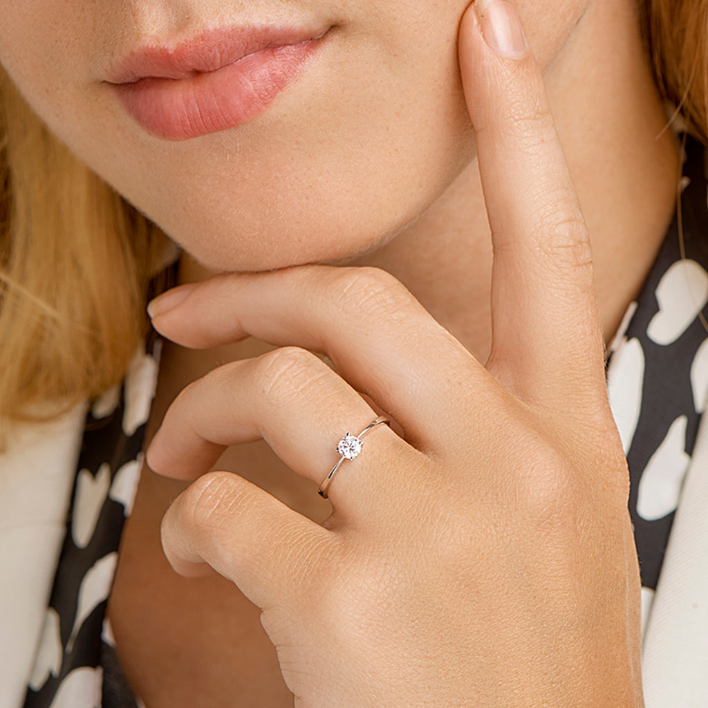 Ring zirkonia 14k witgoud