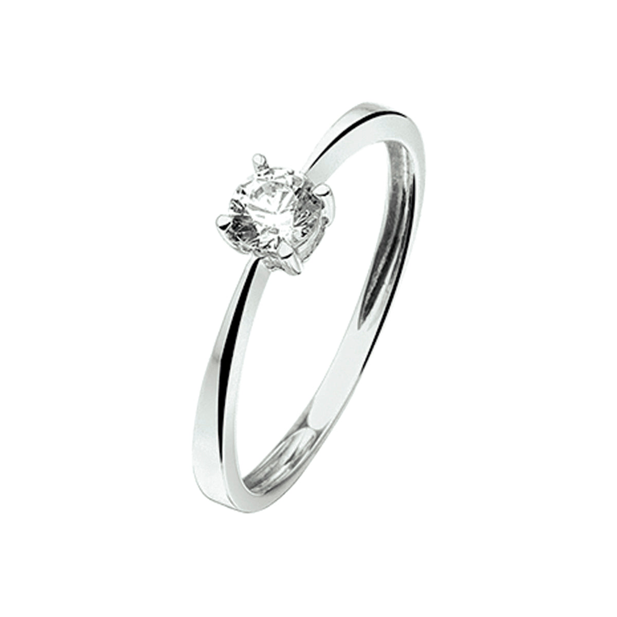 Ring zirkonia 14k witgoud