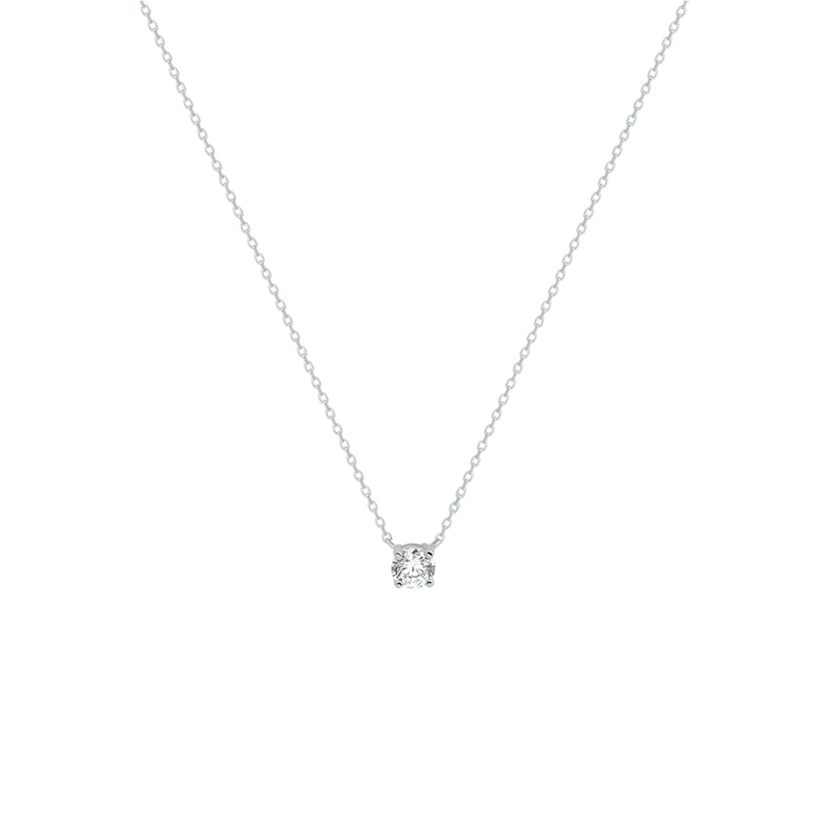 Collier zirkonia 40 - 42 - 44 cm 14k witgoud