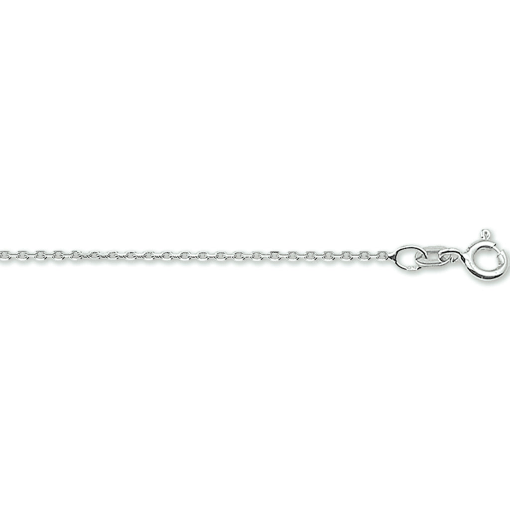 Collier anker gediamanteerd 1,1 mm 14k witgoud