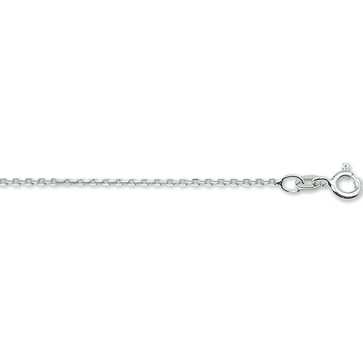 Collier anker gediamanteerd 1,1 mm 14k witgoud