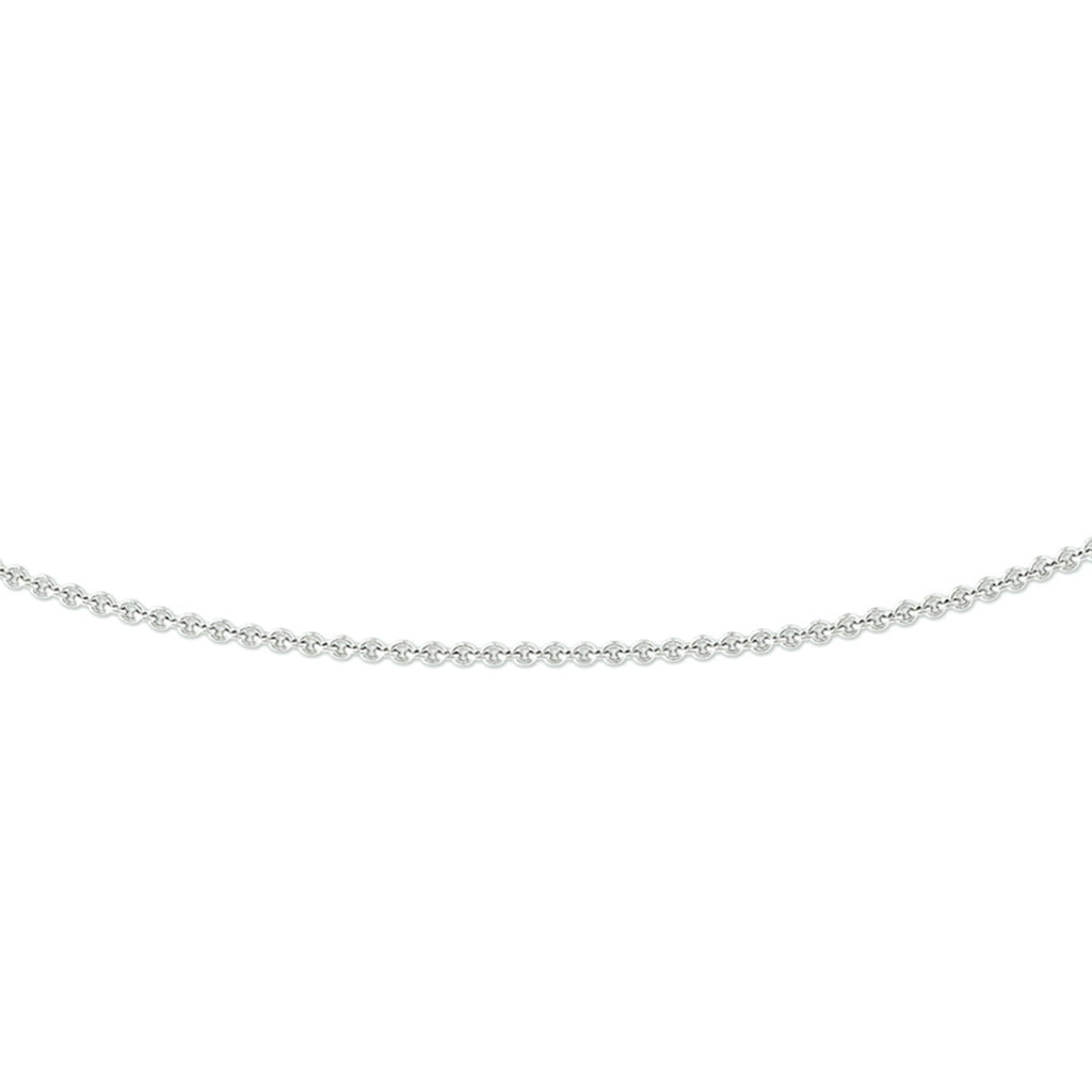 Collier anker plat 0,8 mm 14k witgoud