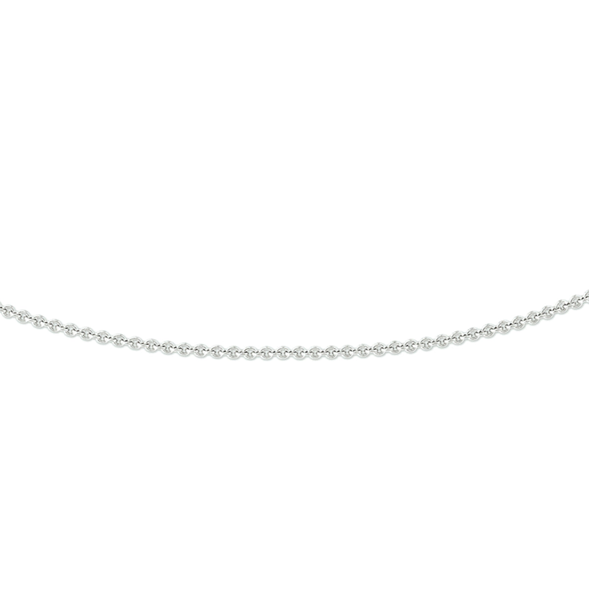 Collier anker plat 0,8 mm 14k witgoud