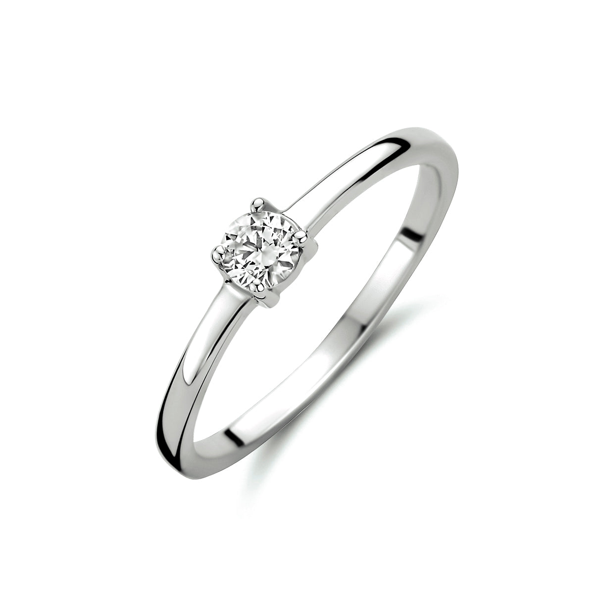 Ring zirkonia 14k witgoud