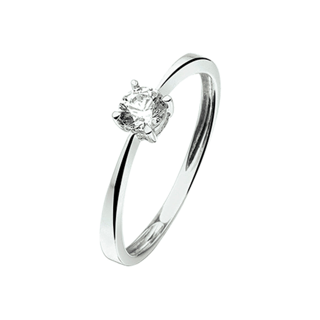 Ring zirkonia 14k witgoud