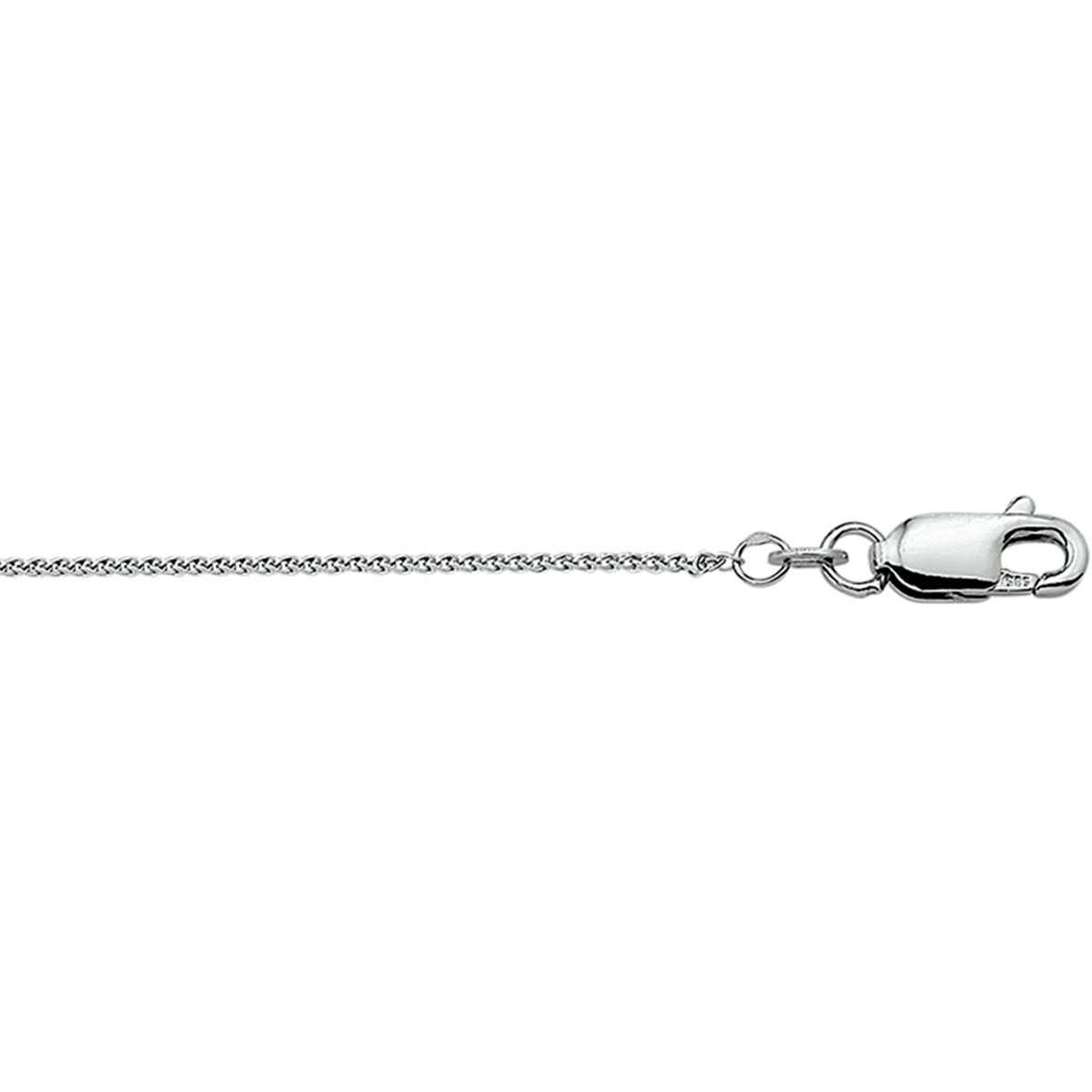 Collier vossestaart 1,0 mm 14k witgoud