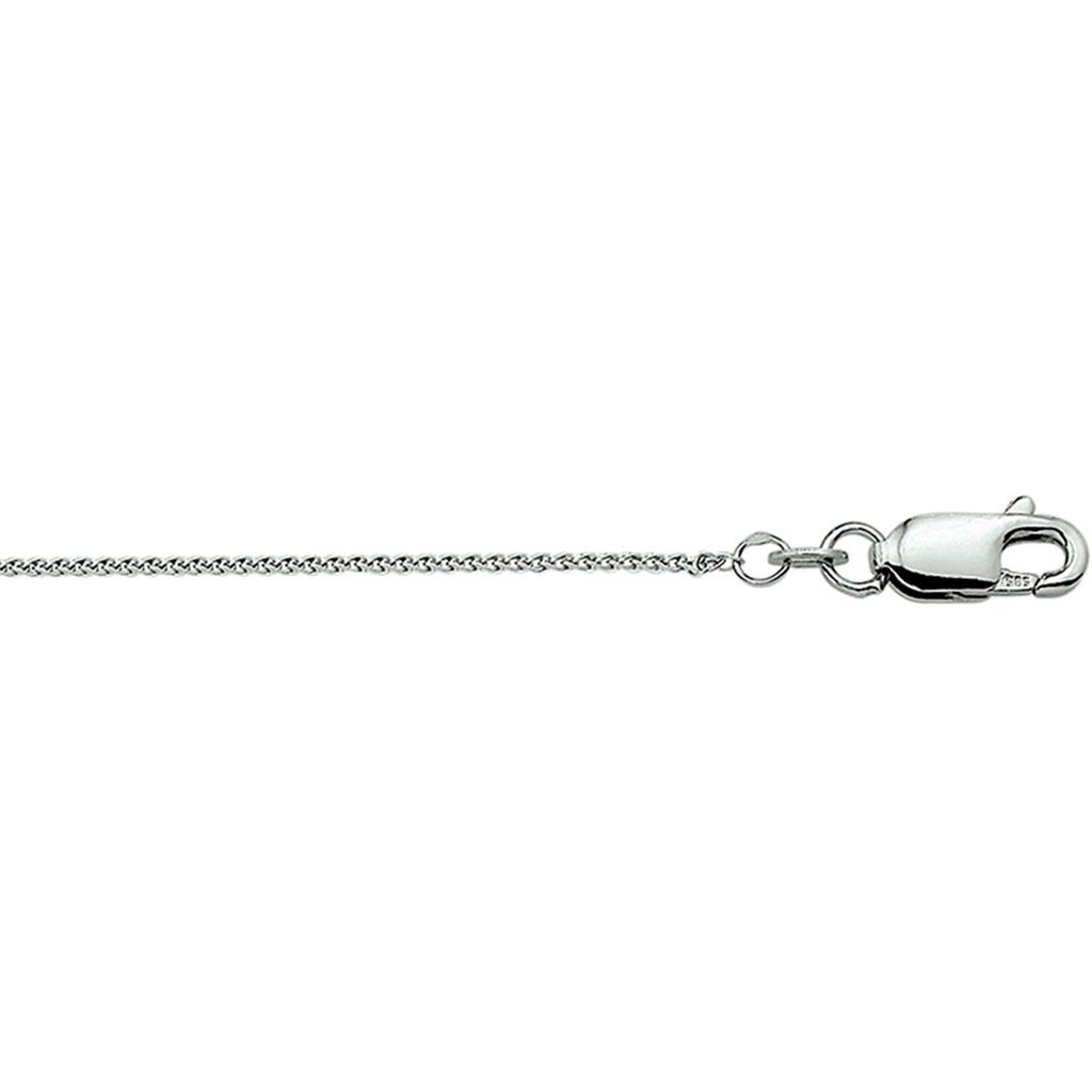 Collier vossestaart 1,0 mm 14k witgoud