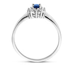 Ring saffier en zirkonia 14k witgoud