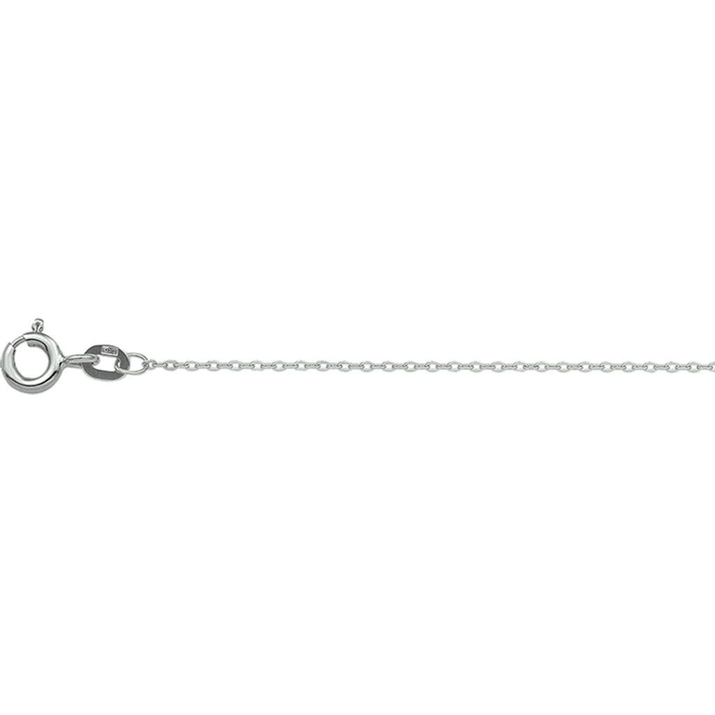 Collier anker plat 1,0 mm 14k witgoud