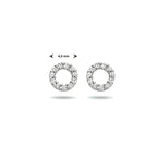 Oorknoppen zirkonia 14k witgoud