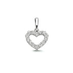 Hanger hart zirkonia 14k witgoud