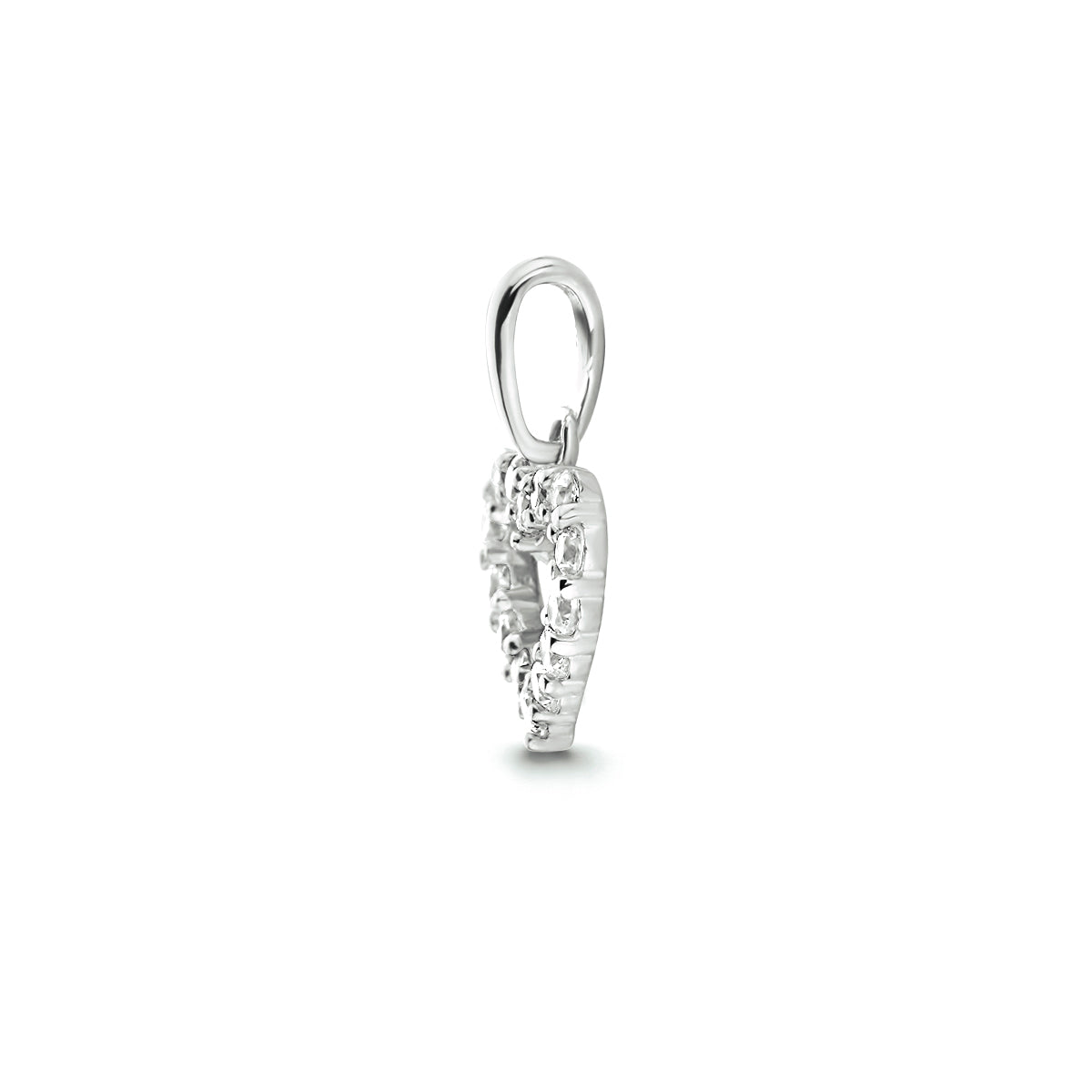Hanger hart zirkonia 14k witgoud