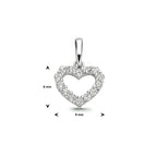Hanger hart zirkonia 14k witgoud