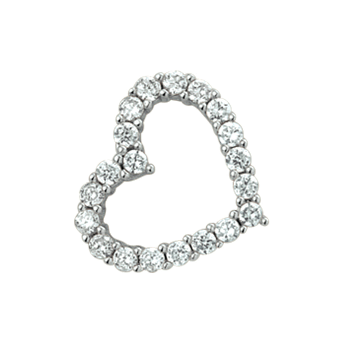 Hanger hart zirkonia 14k witgoud