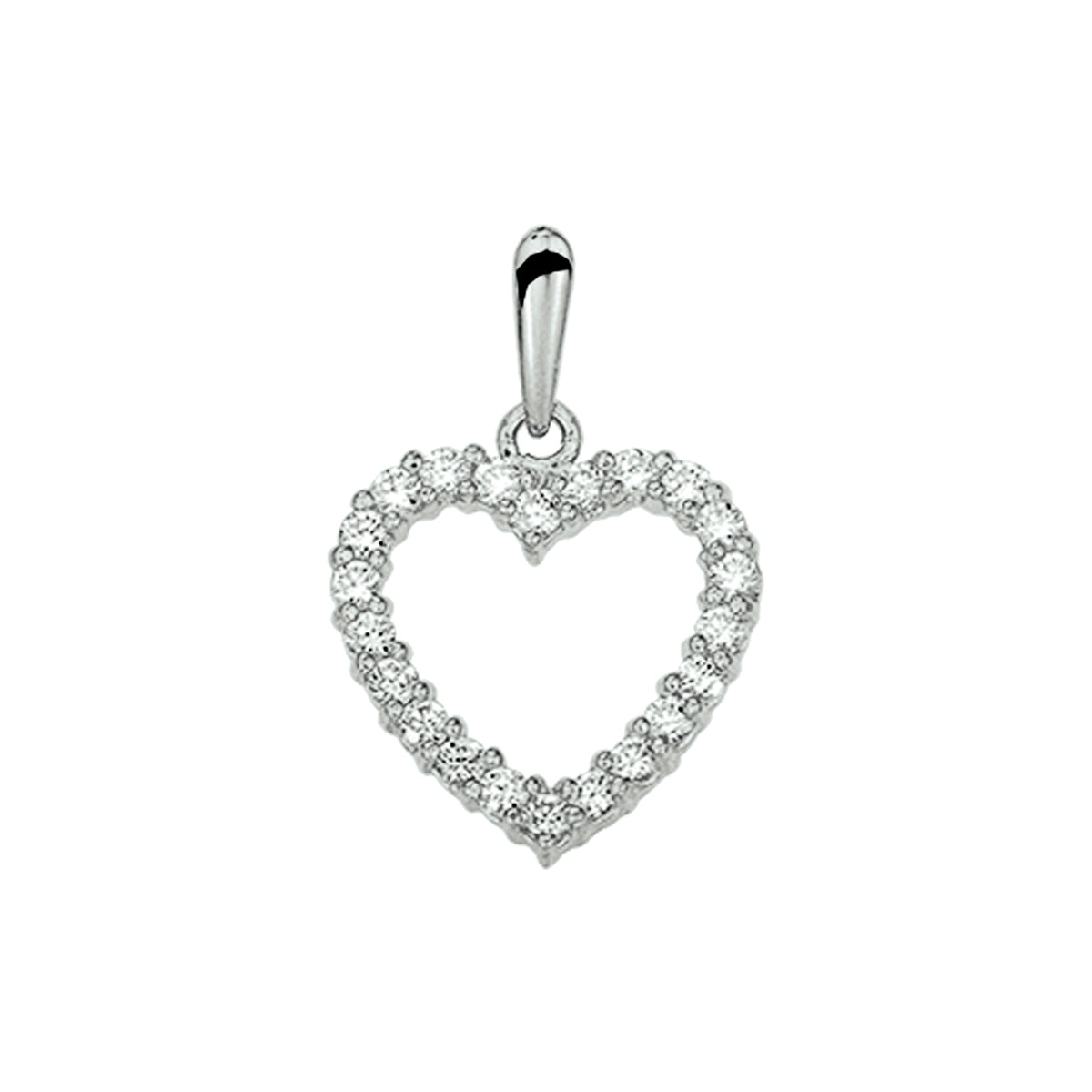 Hanger hart zirkonia 14k witgoud