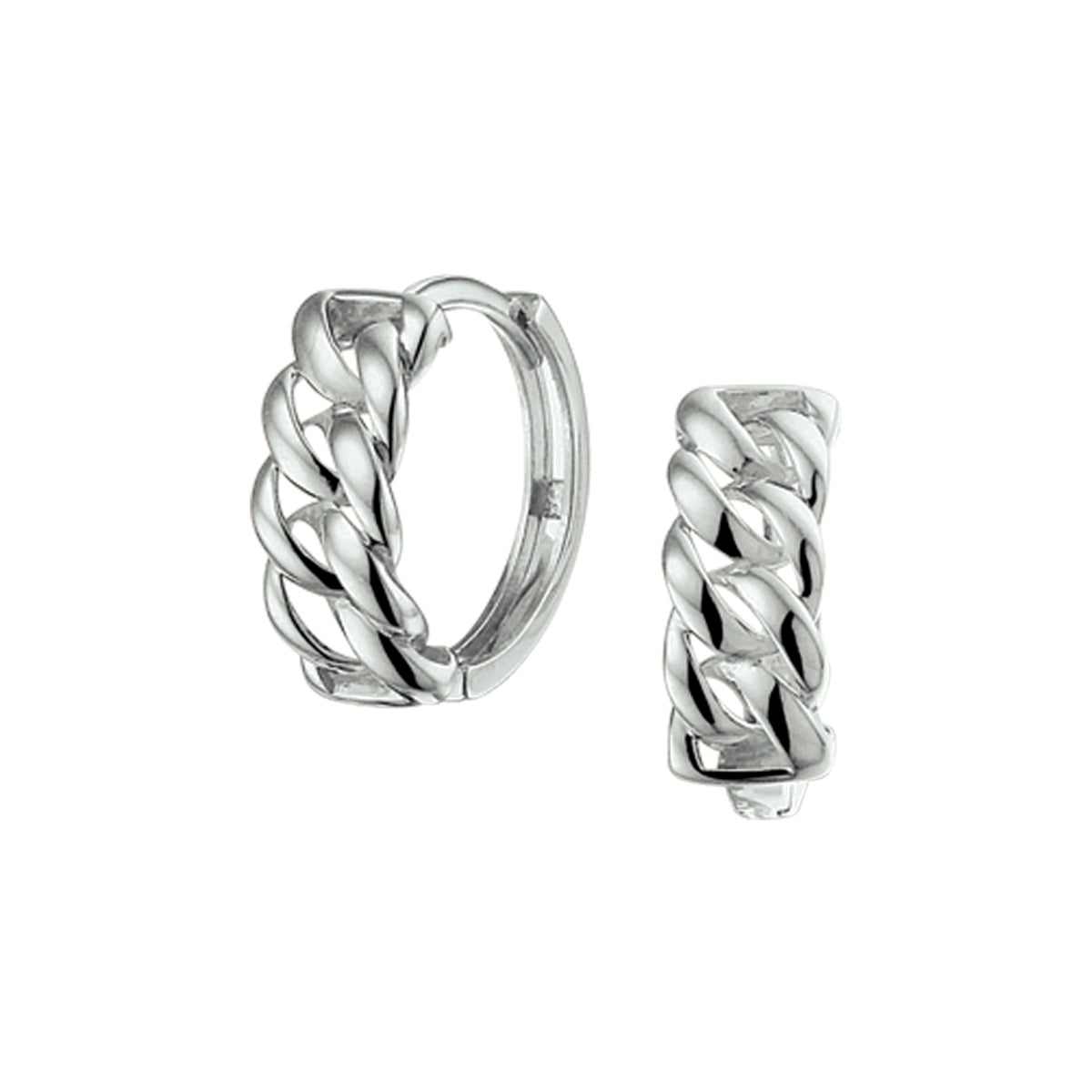 Klapoorringen gourmet 14k witgoud