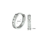 Klapoorringen zirkonia 14k witgoud