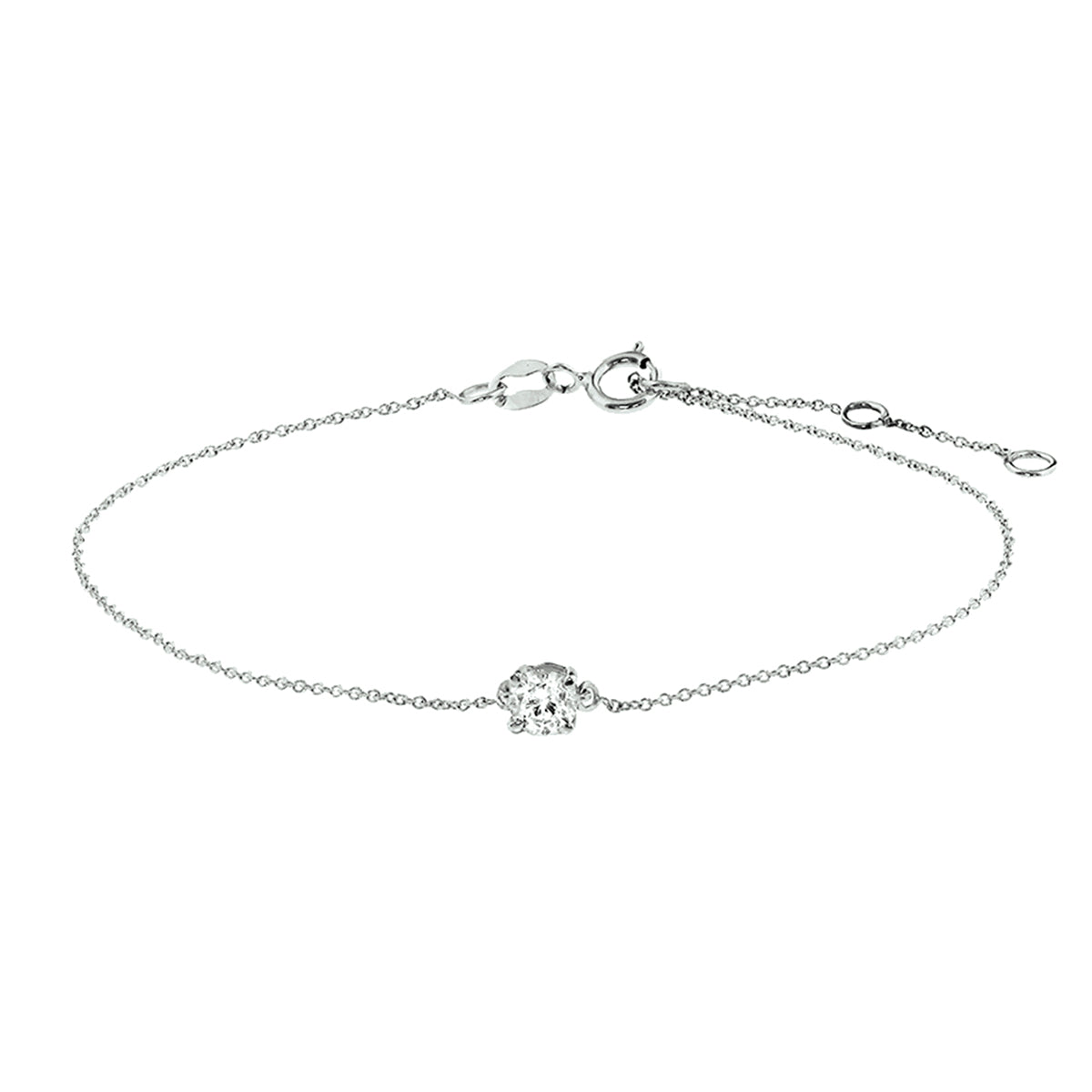 Armband zirkonia 16,5 - 17,5 - 18,5 cm 14k witgoud