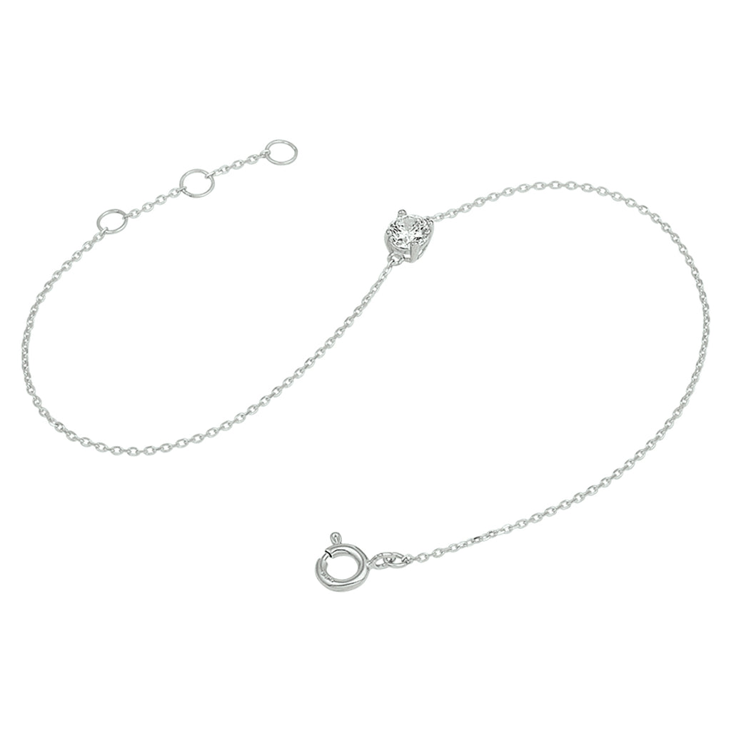 Armband zirkonia 16,5 - 17,5 - 18,5 cm 14k witgoud