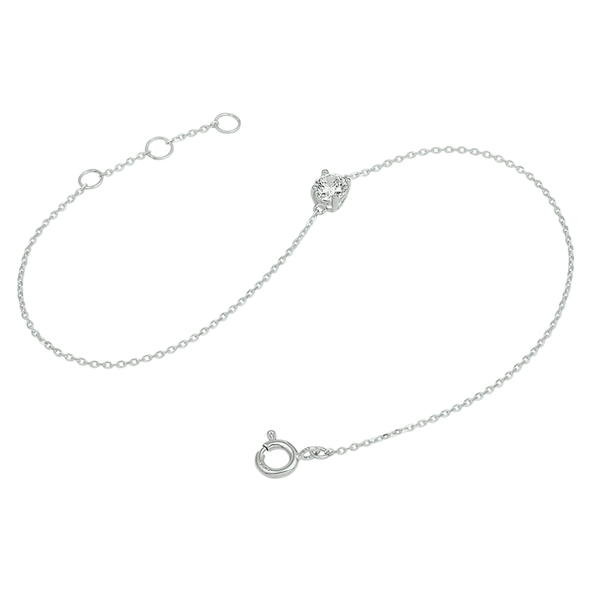 Armband zirkonia 16,5 - 17,5 - 18,5 cm 14k witgoud