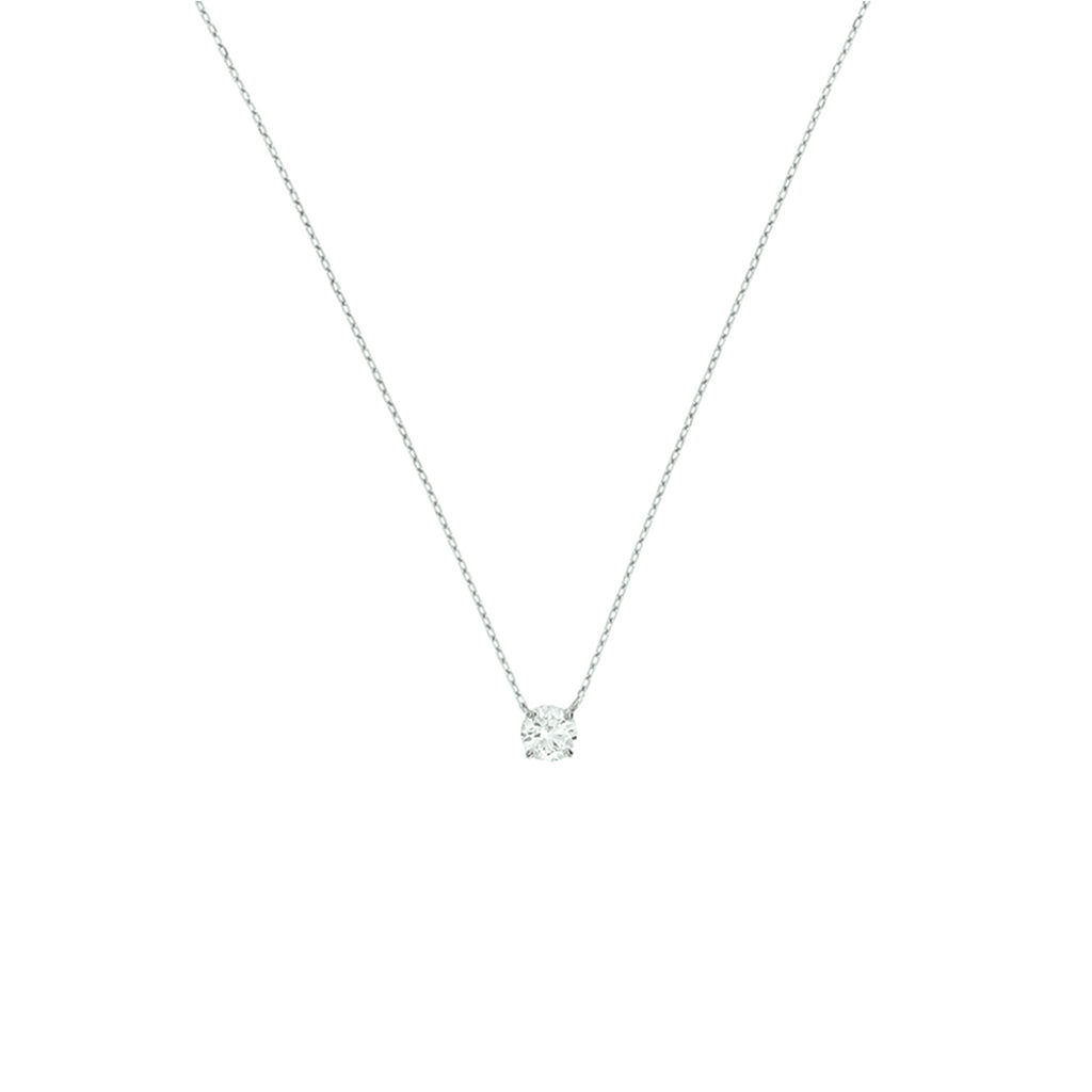 Collier zirkonia 40 - 42 - 44 cm 14k witgoud