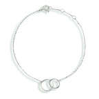 Armband rondjes 16,5 - 18,5 cm 14k witgoud