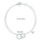 Armband rondjes 16,5 - 18,5 cm 14k witgoud