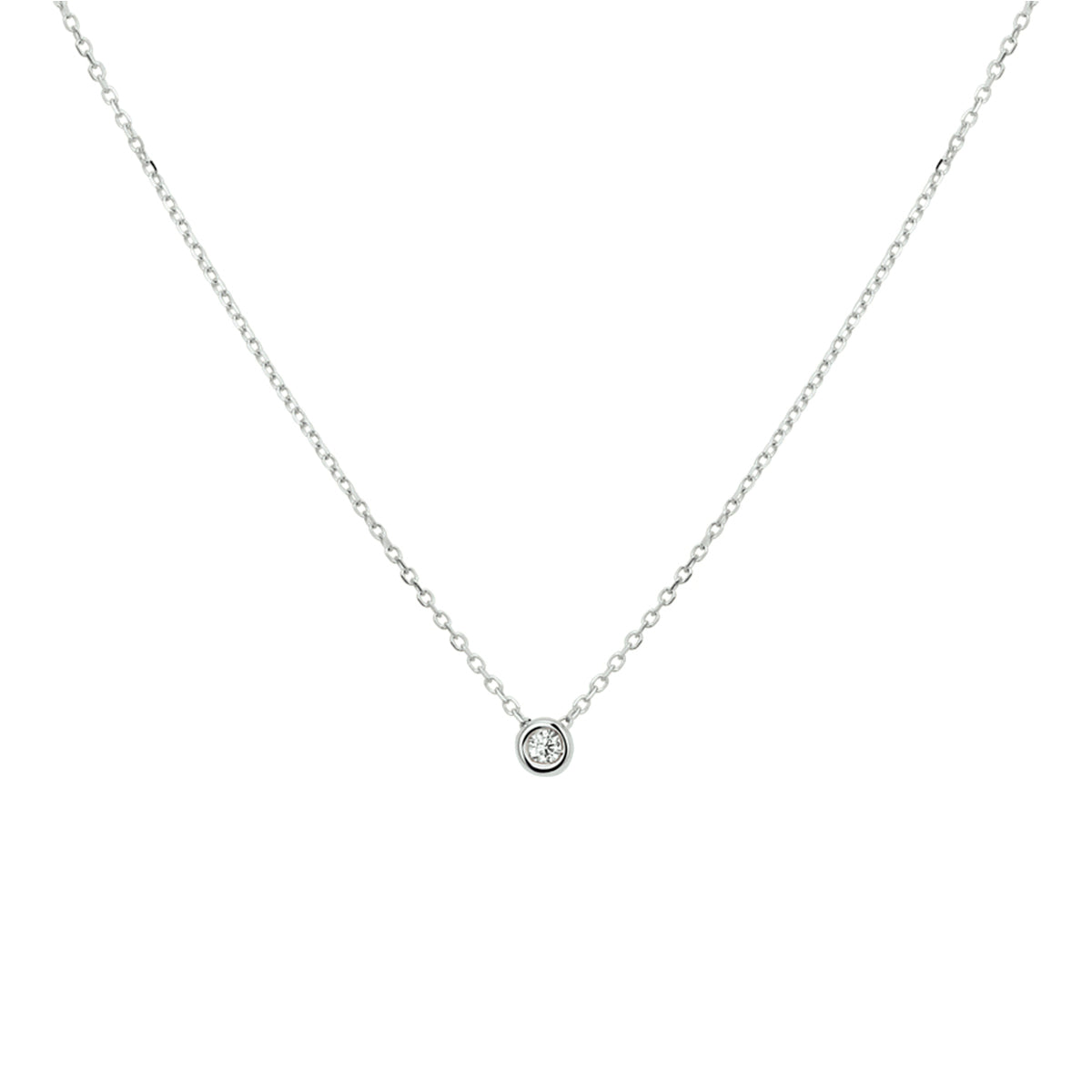 Collier diamant 0.03ct h si 41 - 43 - 45 cm 14k witgoud