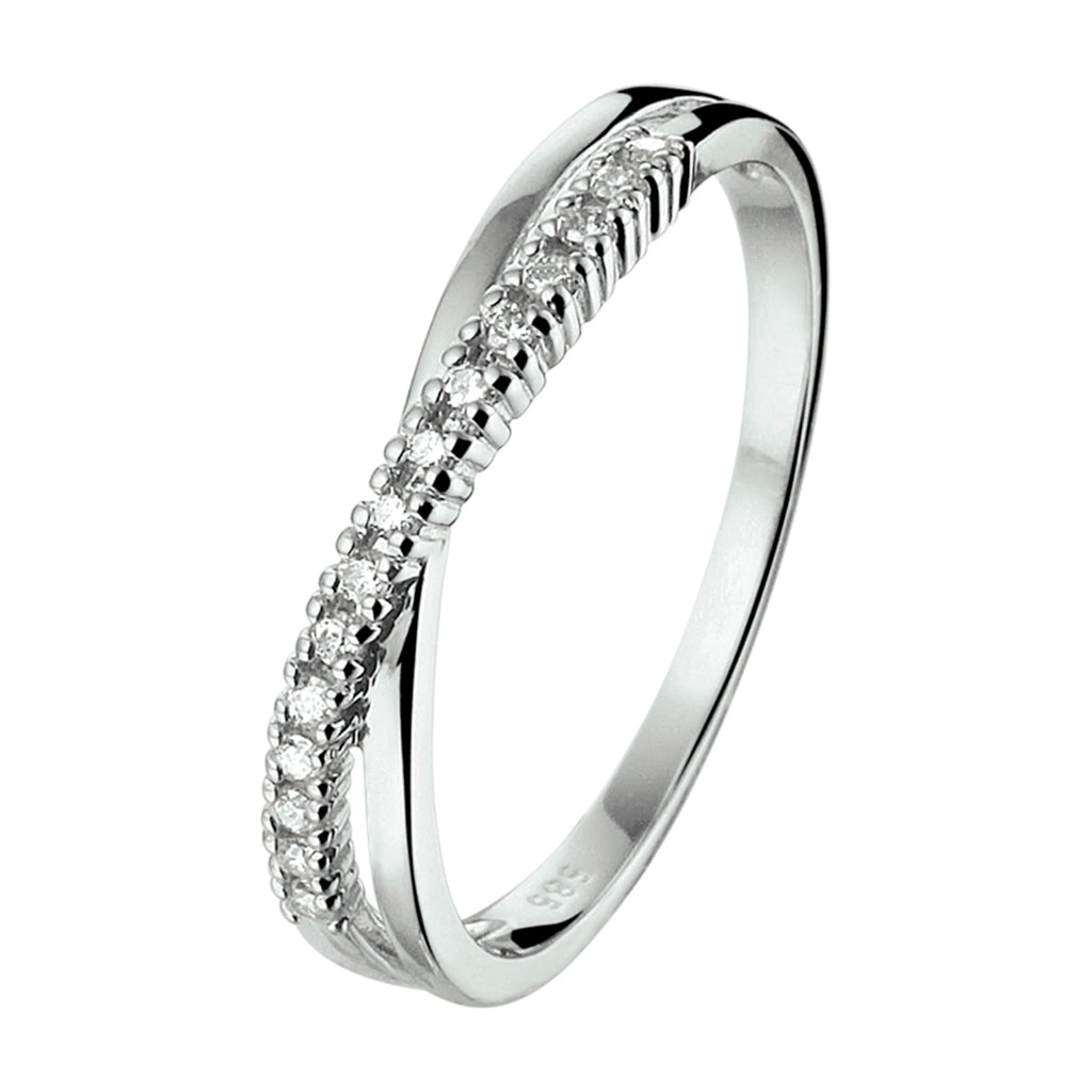 Ring zirkonia 14k witgoud