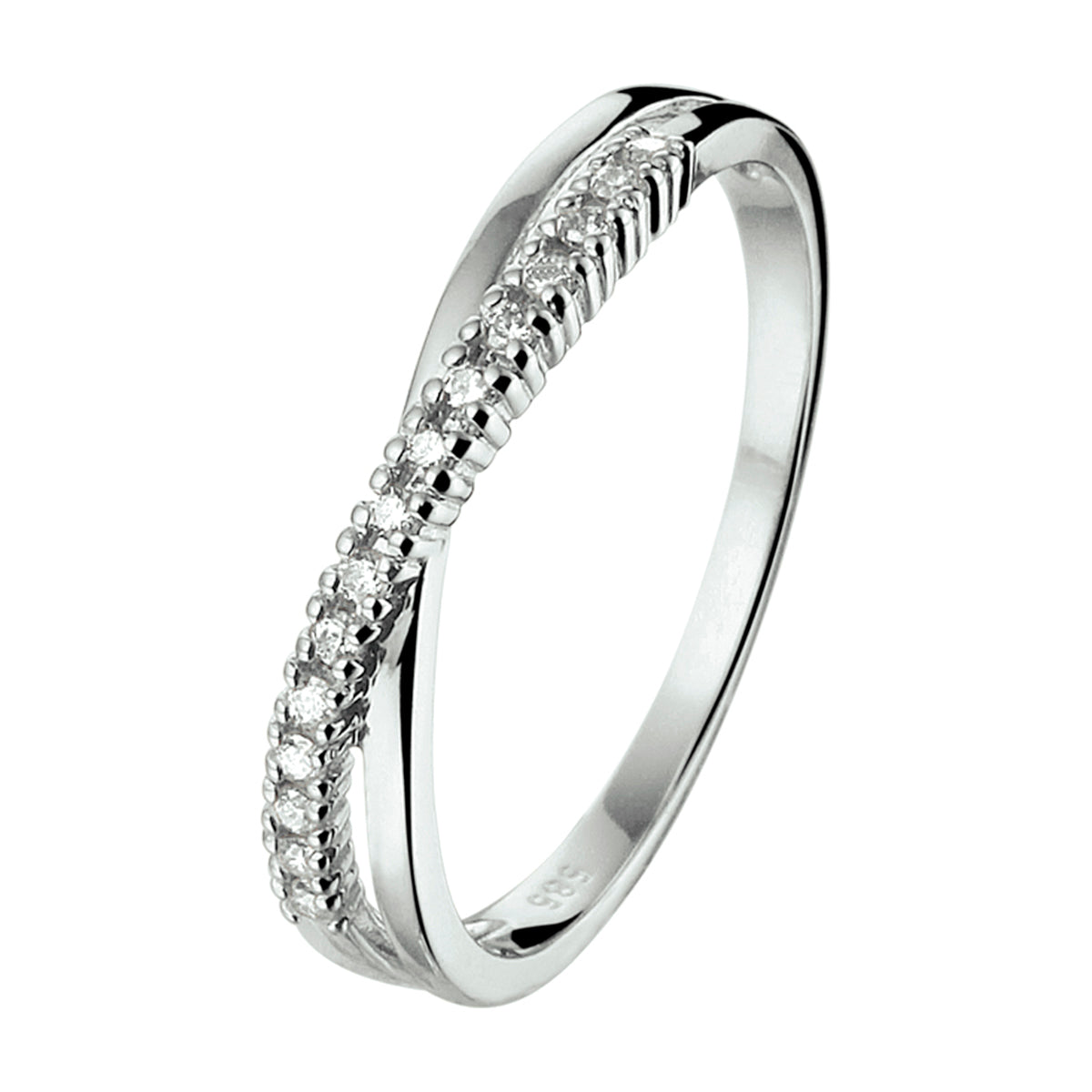 Ring zirkonia 14k witgoud