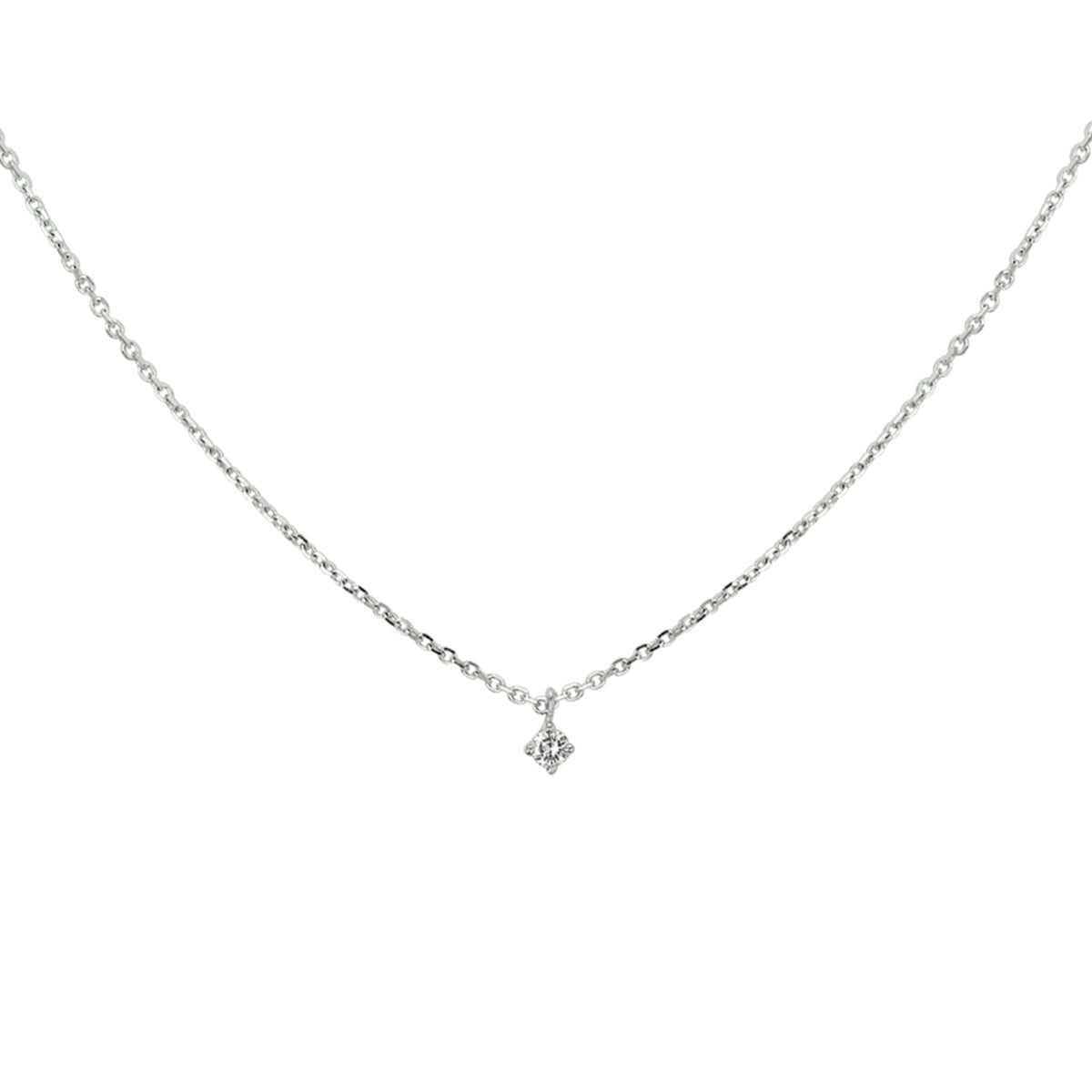 Collier diamant 0.05ct h si 41 - 43 - 45 cm 14k witgoud