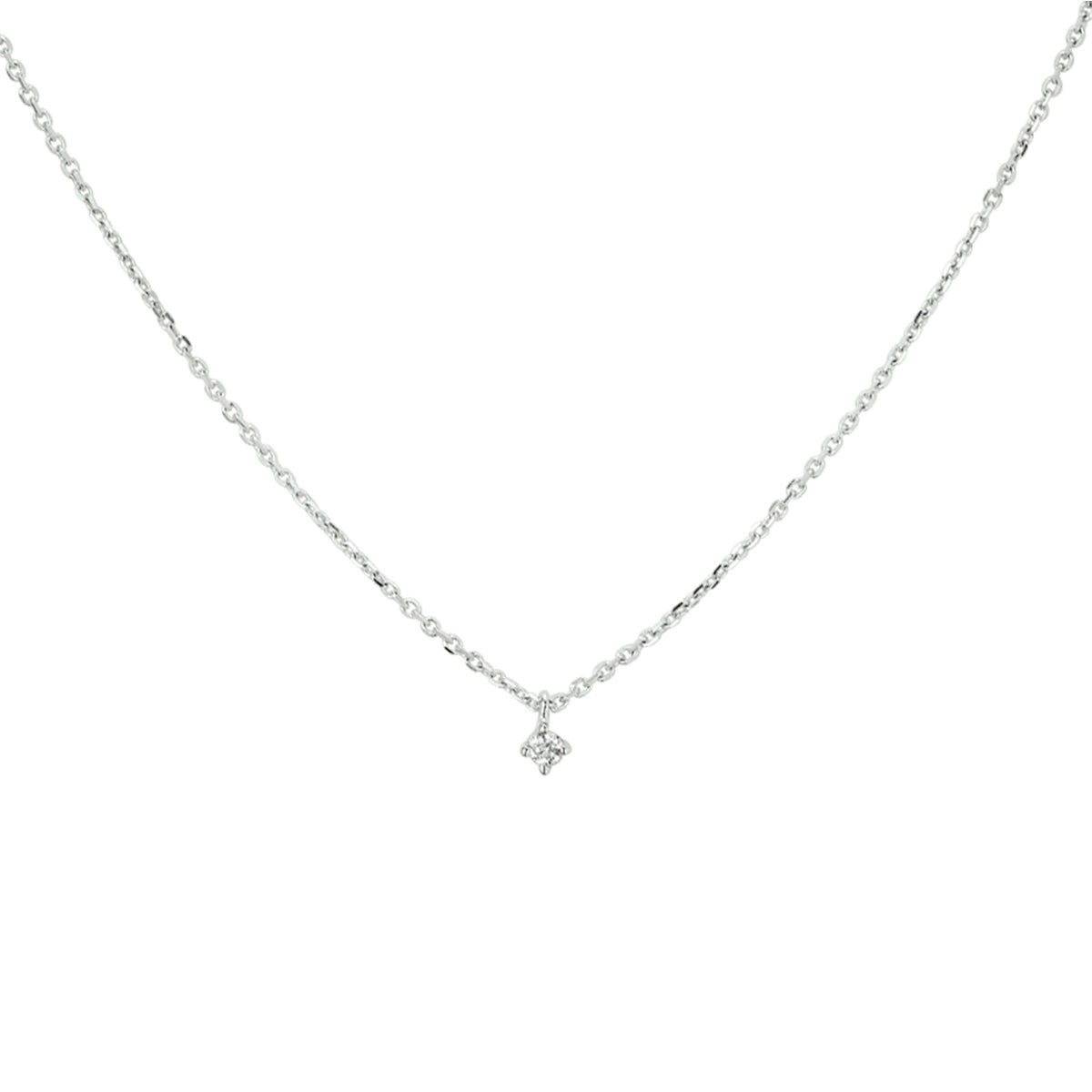 Collier diamant 0.03ct h si 41 - 43 - 45 cm 14k witgoud
