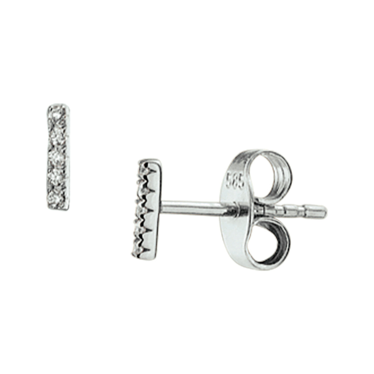 Oorknoppen diamant 0.04ct (2x0.02ct) h p1 14k witgoud