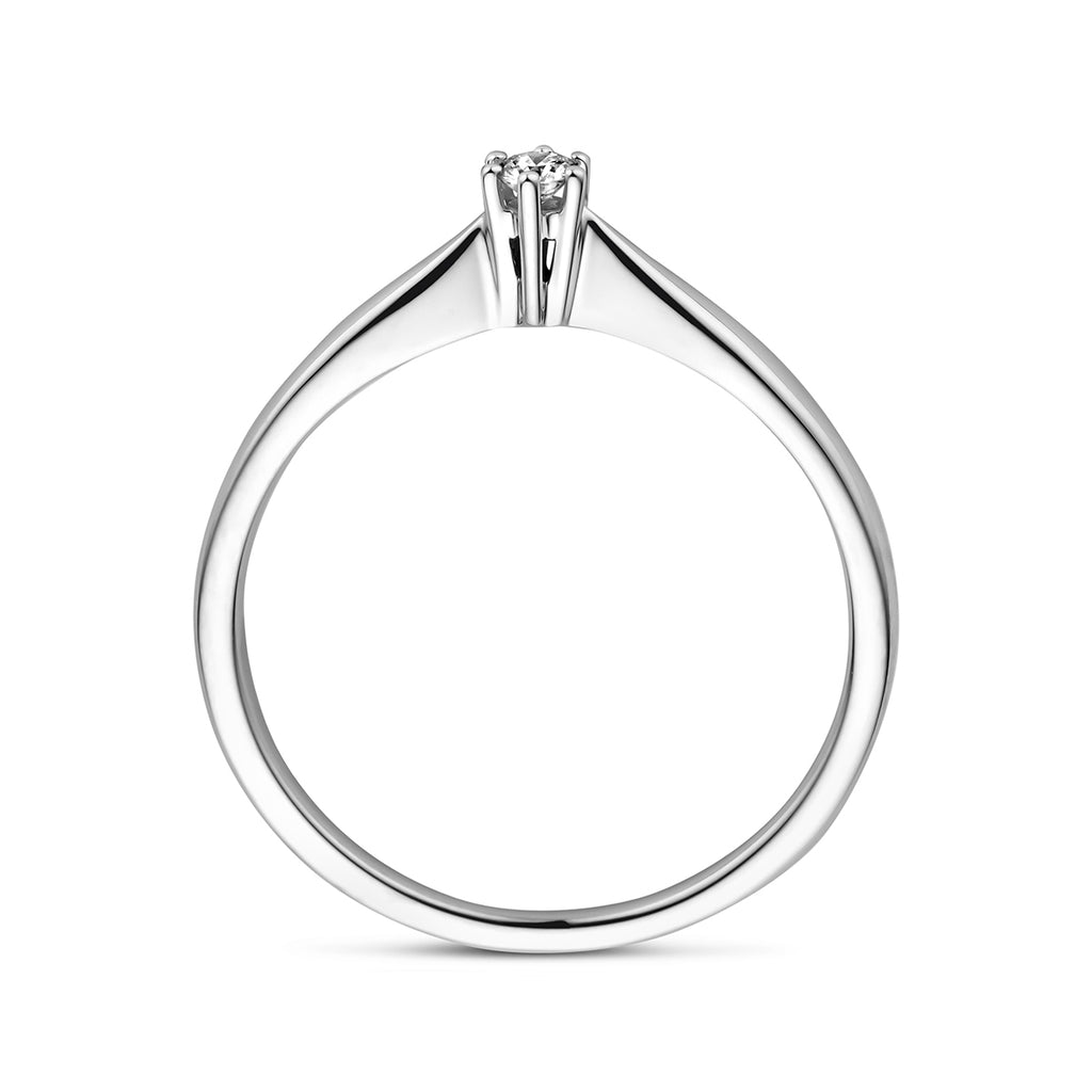 Ring diamant 0.05ct h si 14k witgoud