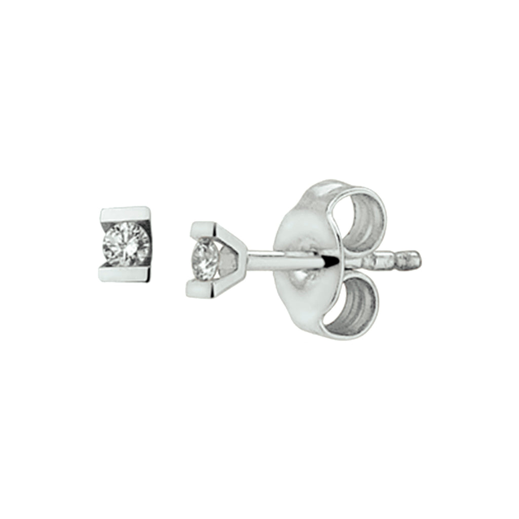 Oorknoppen diamant 0.06ct (2x0.03ct) h si 14k witgoud