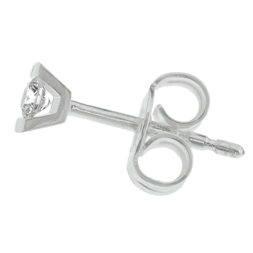 Oorknoppen diamant 0.08ct (2x0.04ct) h si 14k witgoud