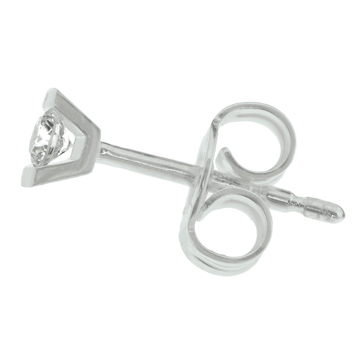 Oorknoppen diamant 0.08ct (2x0.04ct) h si 14k witgoud