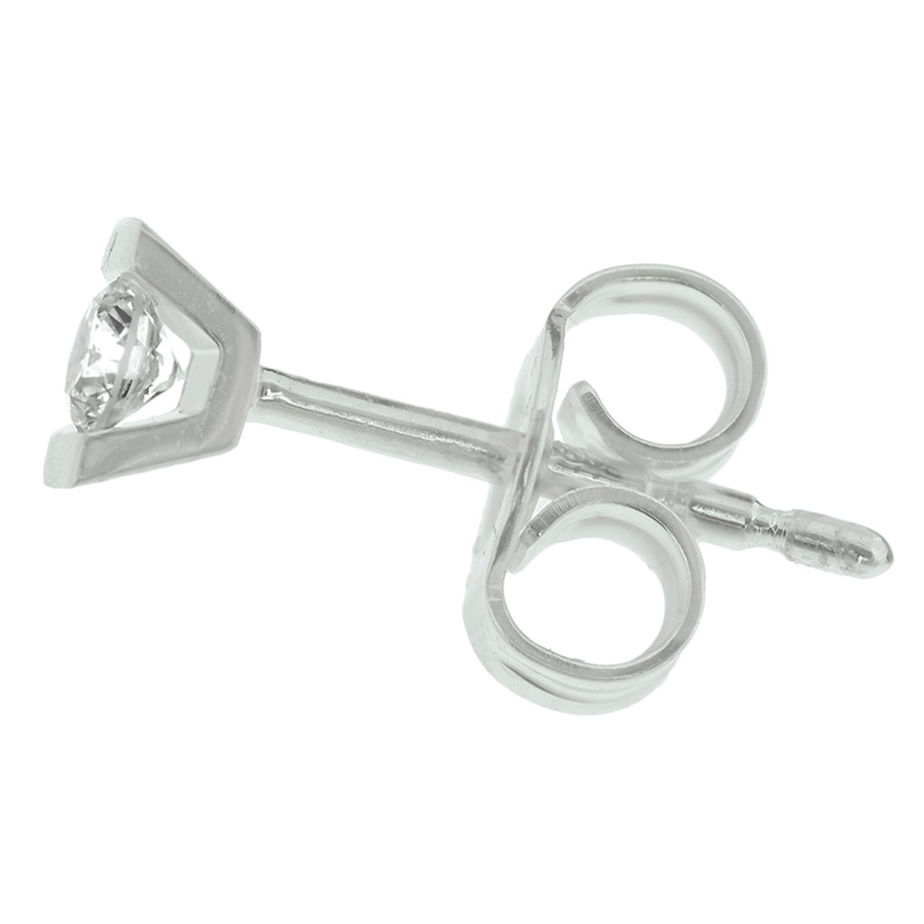 Oorknoppen diamant 0.10ct (2x0.05ct) h si 14k witgoud