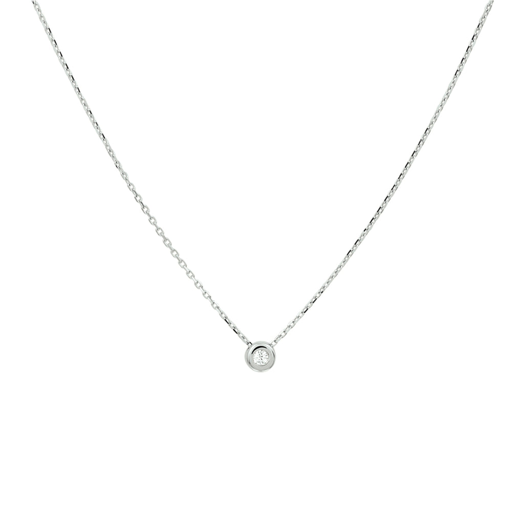 Collier zirkonia 42 - 44 - 46 cm 14k witgoud