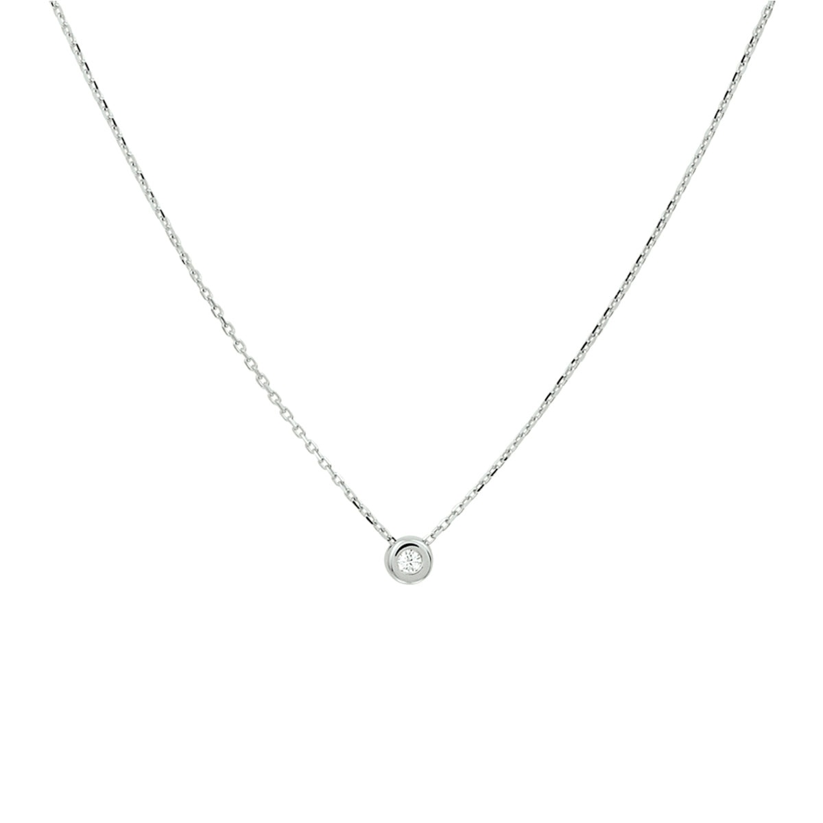 Collier zirkonia 42 - 44 - 46 cm 14k witgoud