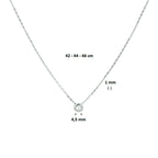 Collier zirkonia 42 - 44 - 46 cm 14k witgoud