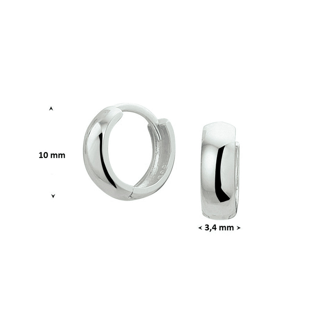 Klapoorringen 14k witgoud