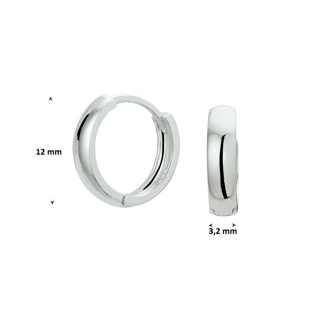 Klapoorringen 14k witgoud