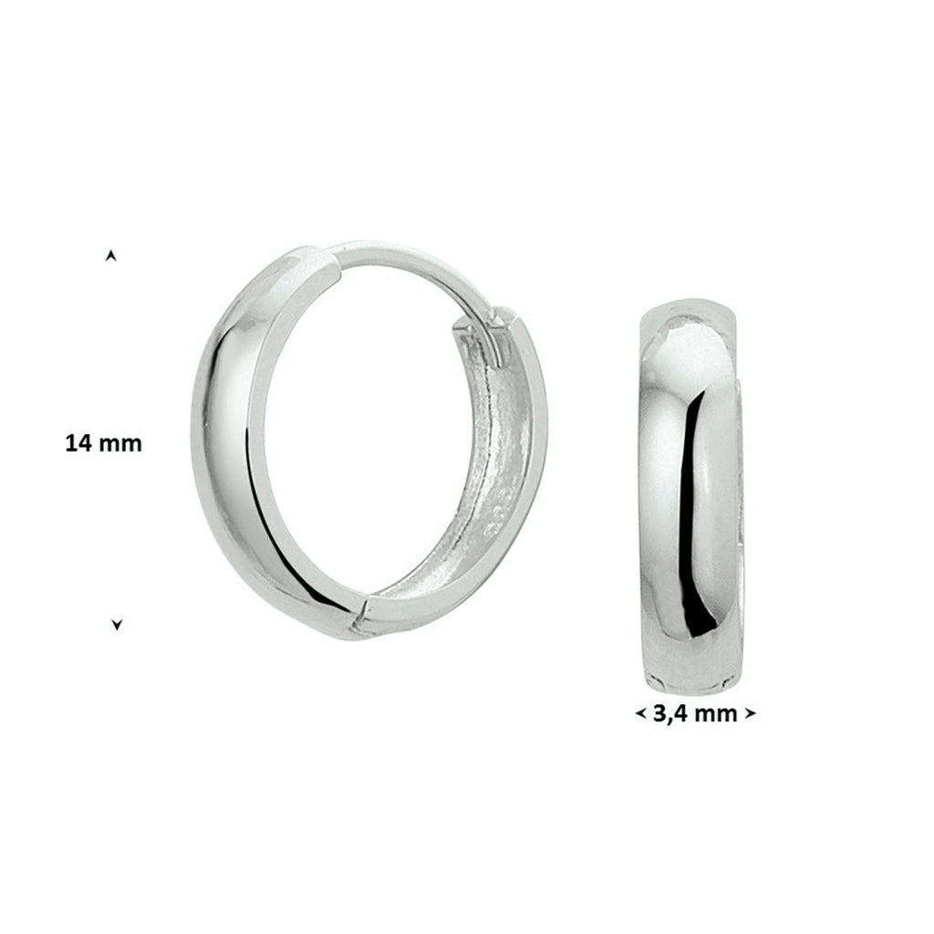 Klapoorringen 14k witgoud