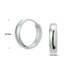 Klapoorringen 14k witgoud