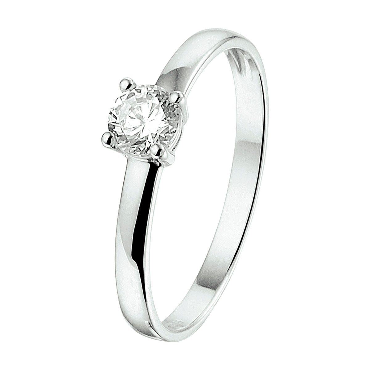 Ring zirkonia 14k witgoud