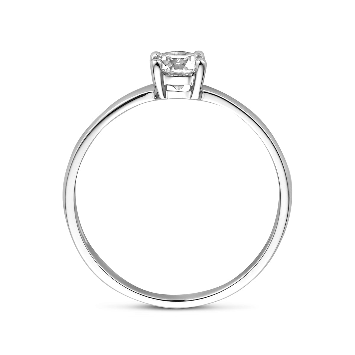 Ring zirkonia 14k witgoud