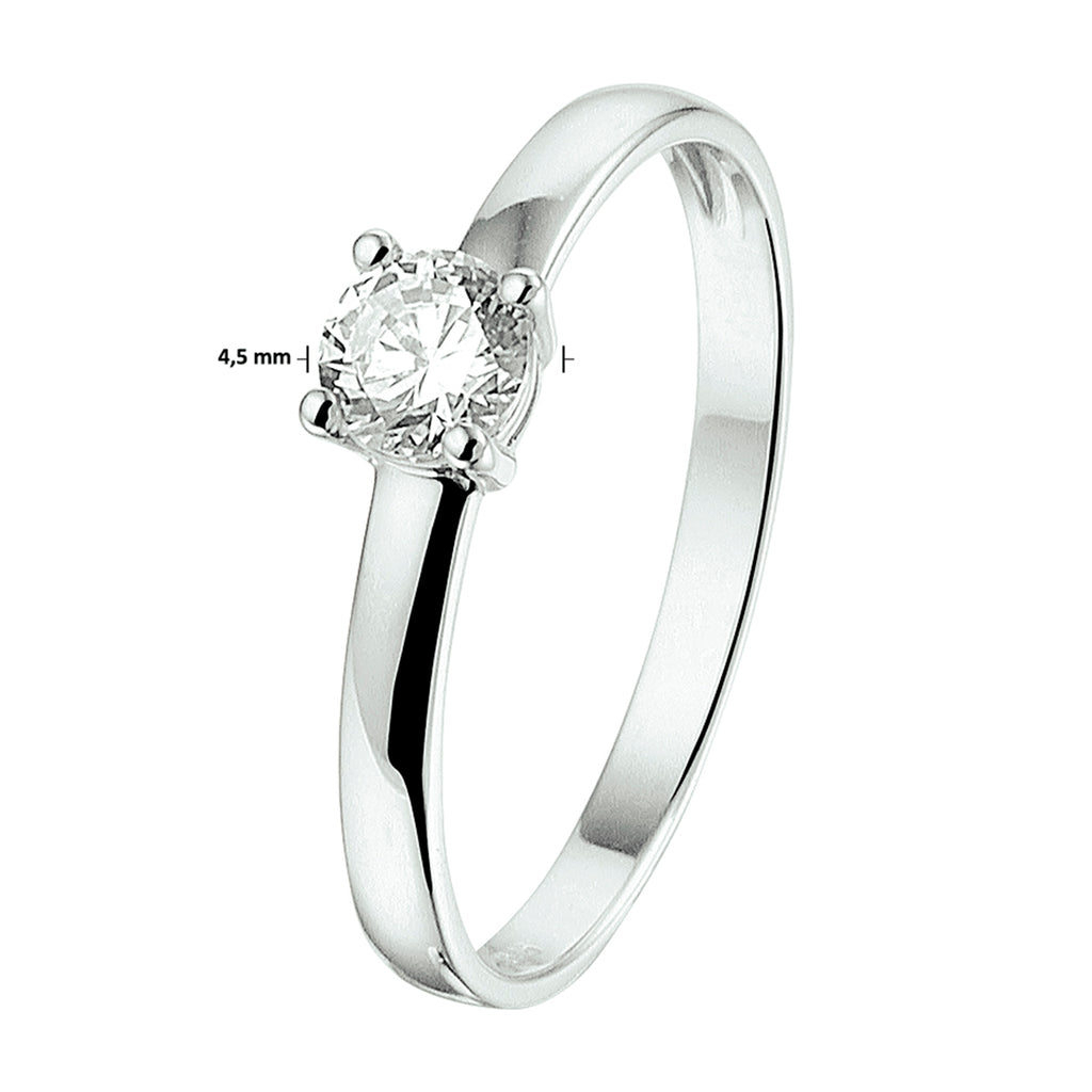 Ring zirkonia 14k witgoud