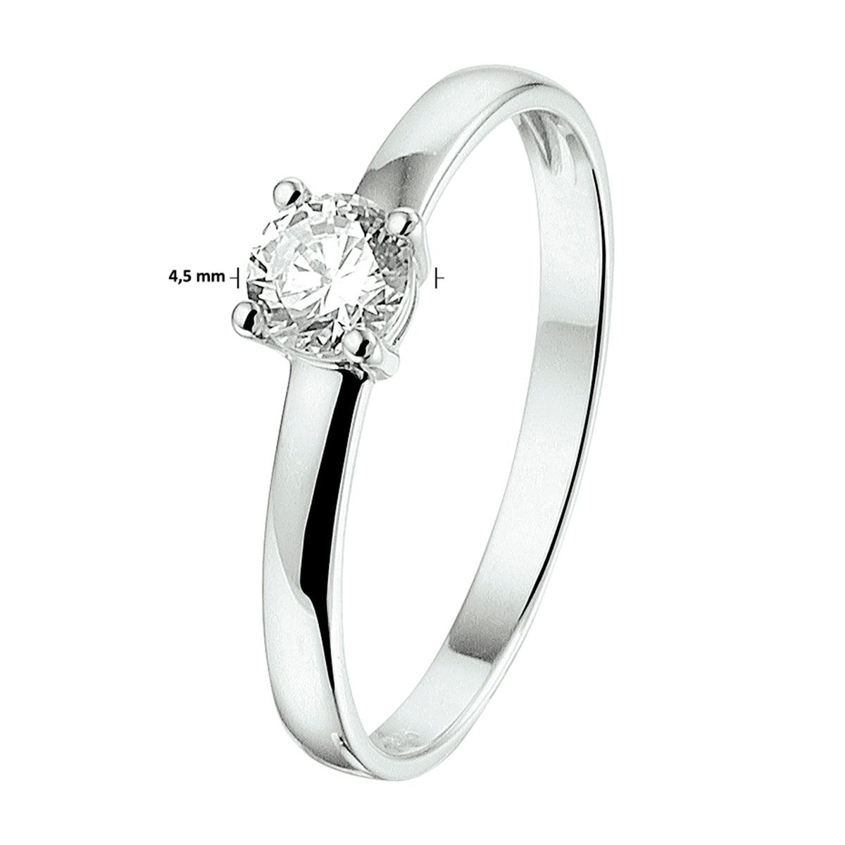 Ring zirkonia 14k witgoud