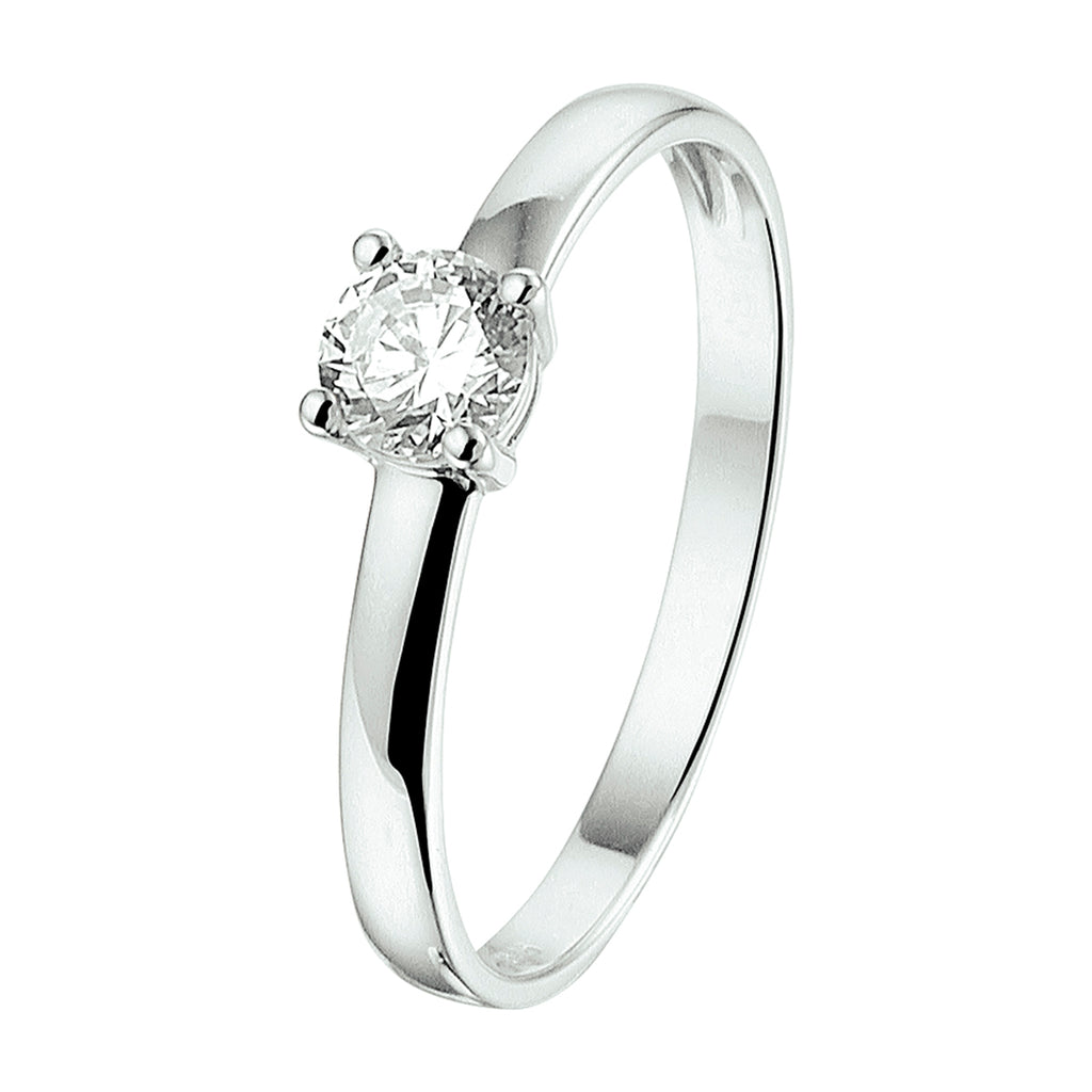 Ring zirkonia 14k witgoud
